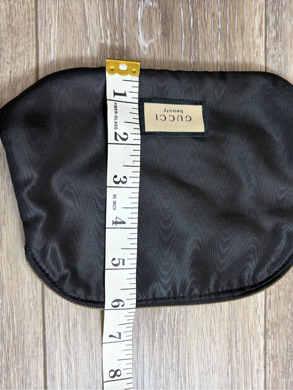 Gucci Black Cosmetic Pouch with Gold Logo Plate - Picture 8 of 9
